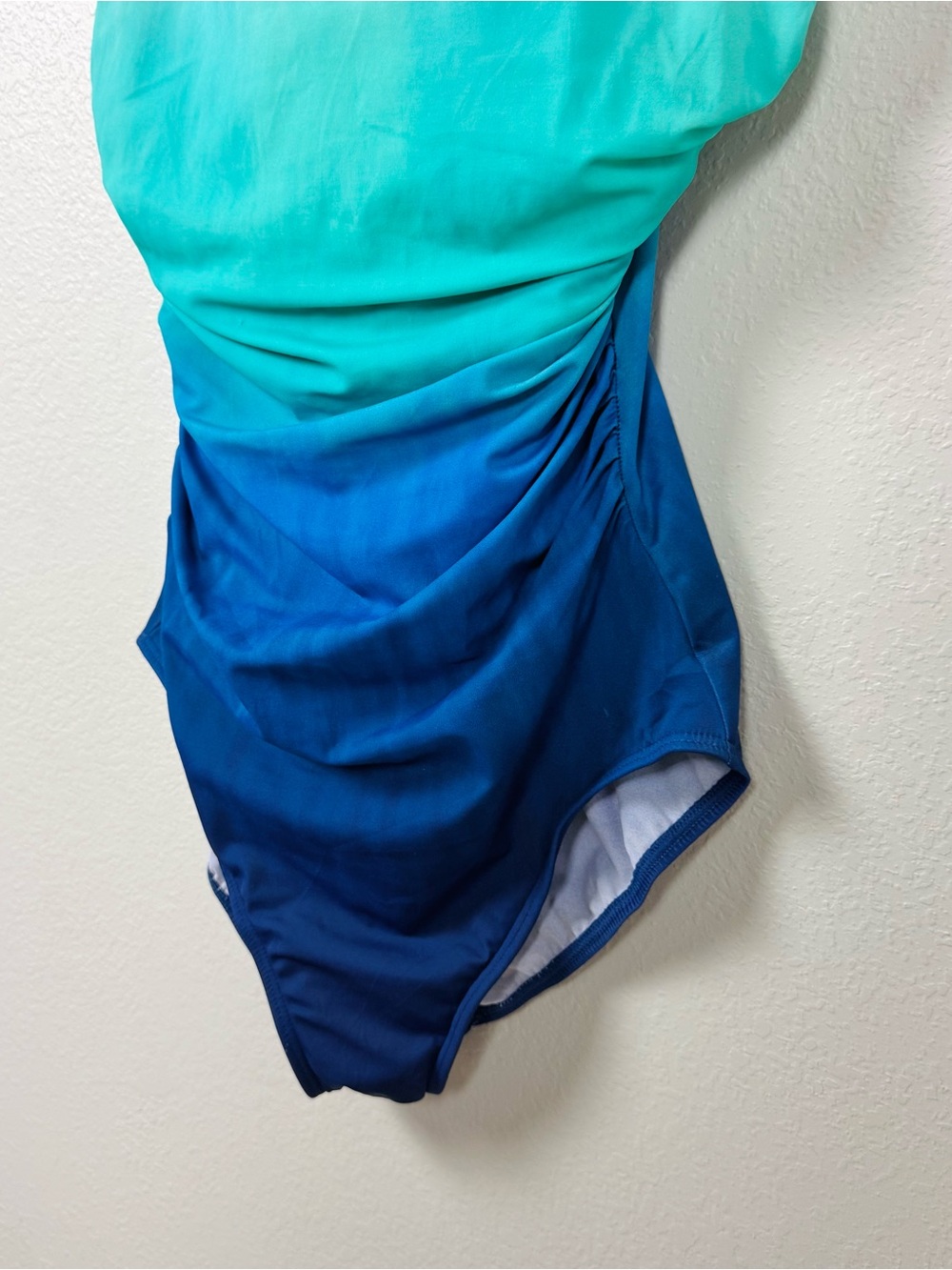 Miraclesuit Talbots Sz 10 Firm Control One Piece SwimSuit Blue Ombré UPF 50 $189 - Picture 2 of 12